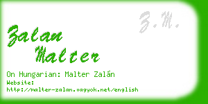 zalan malter business card